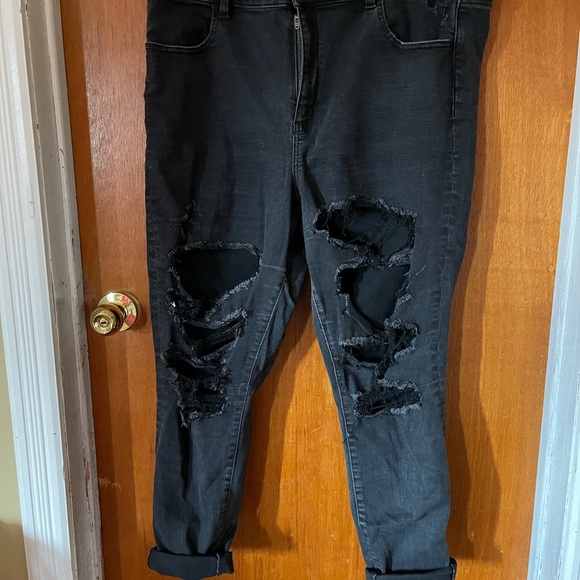 SUPER distressed black American eagle jeans size22 - Picture 2 of 4